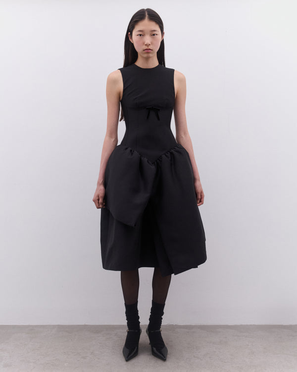 SHUSHU/TONG - Women’s Smocked Panel Evening Dress - (Black)