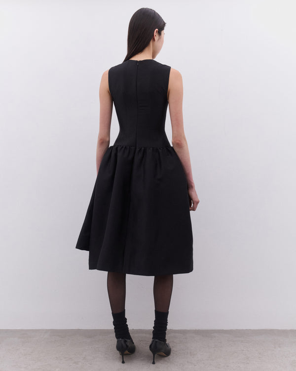 SHUSHU/TONG - Women’s Smocked Panel Evening Dress - (Black)