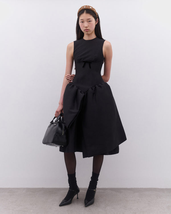 SHUSHU/TONG - Women’s Smocked Panel Evening Dress - (Black)