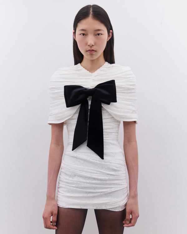 SHUSHU/TONG - Women’s Overlay Two Piece Dress  - (White)