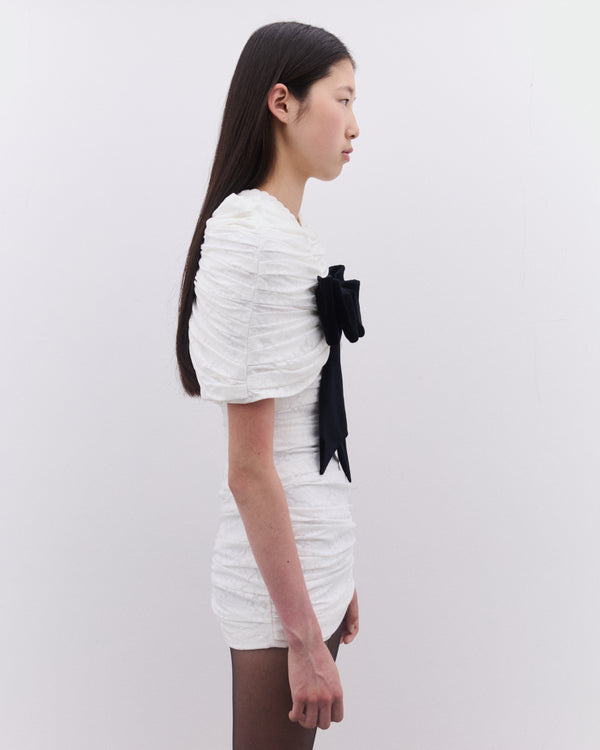 SHUSHU/TONG - Women’s Overlay Two Piece Dress  - (White)