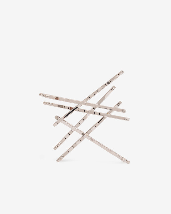 SHUSHU/TONG - Women’s Patchwork Shaped Hair Clip - (Silver)