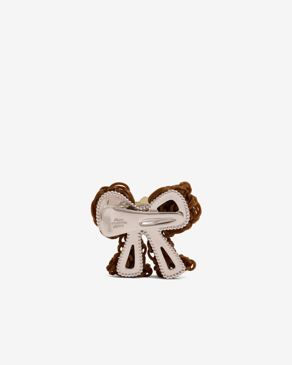 SHUSHU/TONG - Women’s Rubber Band Bow Hair Clip - (Brown)