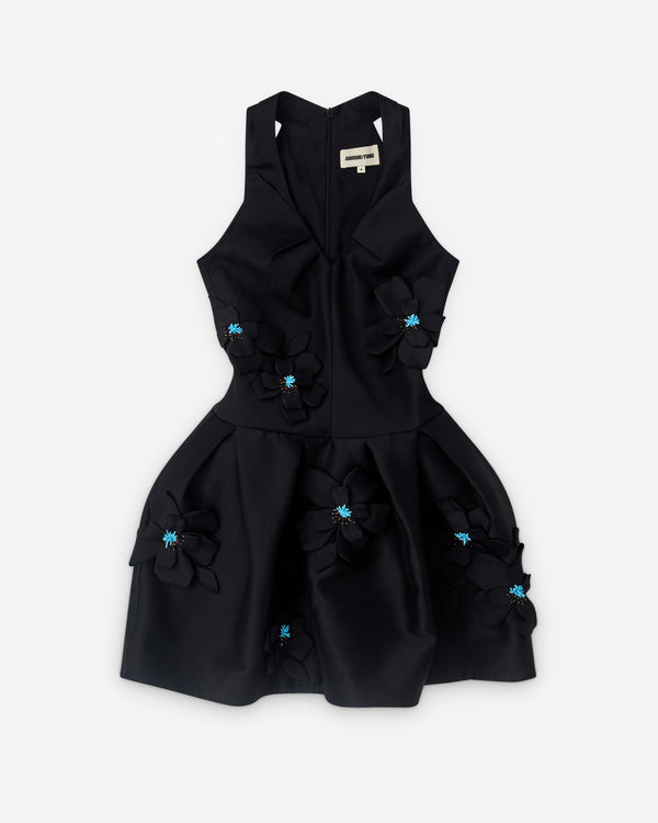 SHUSHU/TONG - Women’s Tucked Halter Neck Dress - (Black)