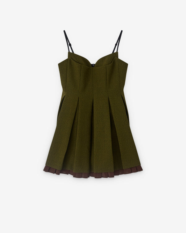 SHUSHU/TONG - Women’s Pleated Camisole Dress - (Green)