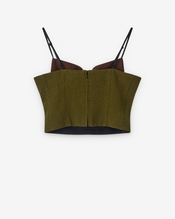 SHUSHU/TONG - Women’s Double Bow Corset Top - (Green)
