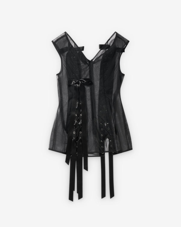 Simone Rocha  - Women's Unraveling Ribbon Portrait Top - (Black)