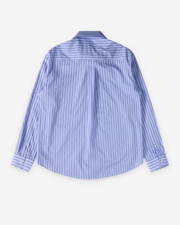 Simone Rocha  - Men's Pearl Collar Striped Shirt - (Pale Blue Stripe)