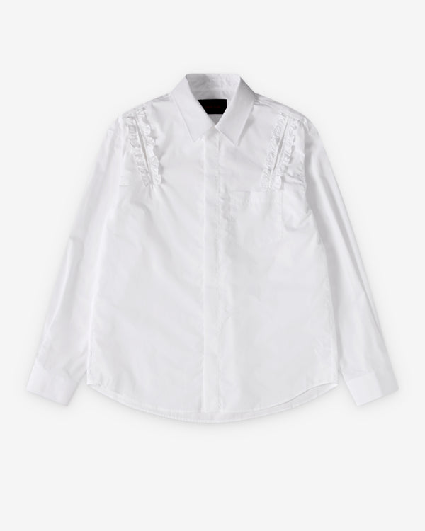 Simone Rocha  - Men's Ruffle Concealed Button Shirt - (White)