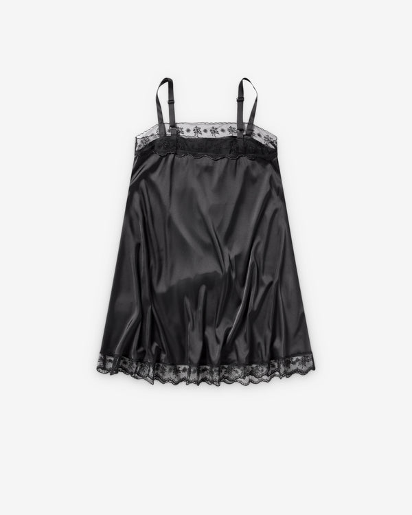 Simone Rocha  - Women's Mini Square Neck Lace Trim Dress - (Black)