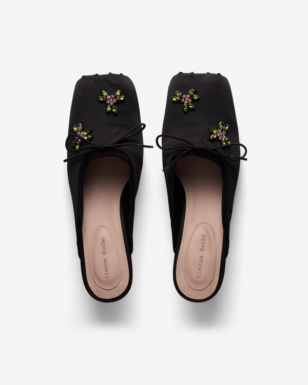 Simone Rocha  - Women's Embellished Pointe Mule Heel - (Black/Rose)