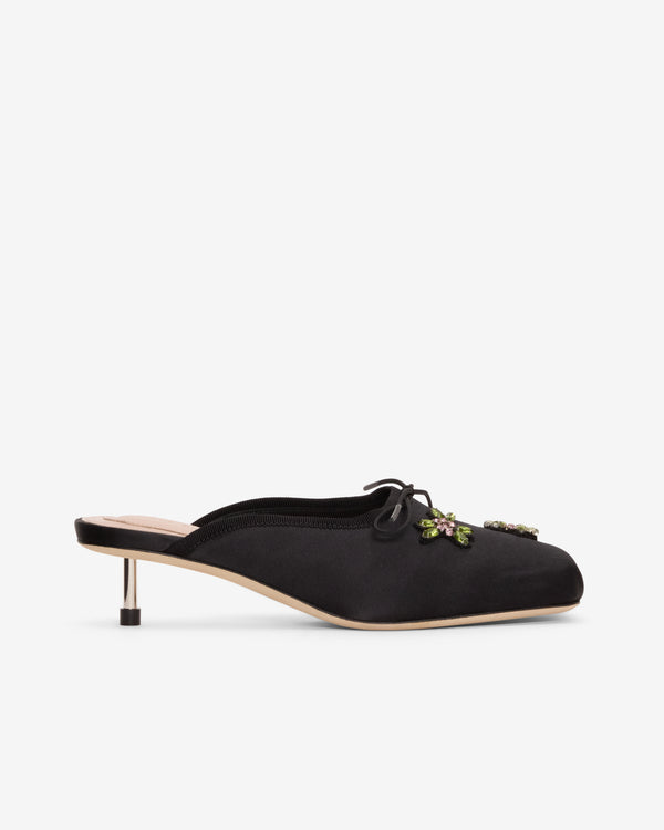Simone Rocha  - Women's Embellished Pointe Mule Heel - (Black/Rose)