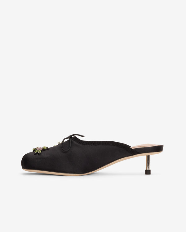 Simone Rocha  - Women's Embellished Pointe Mule Heel - (Black/Rose)