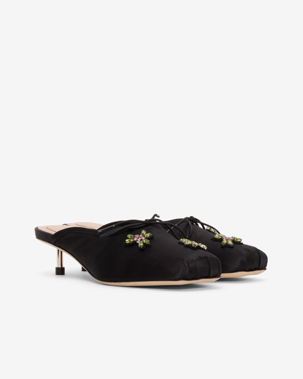 Simone Rocha  - Women's Embellished Pointe Mule Heel - (Black/Rose)