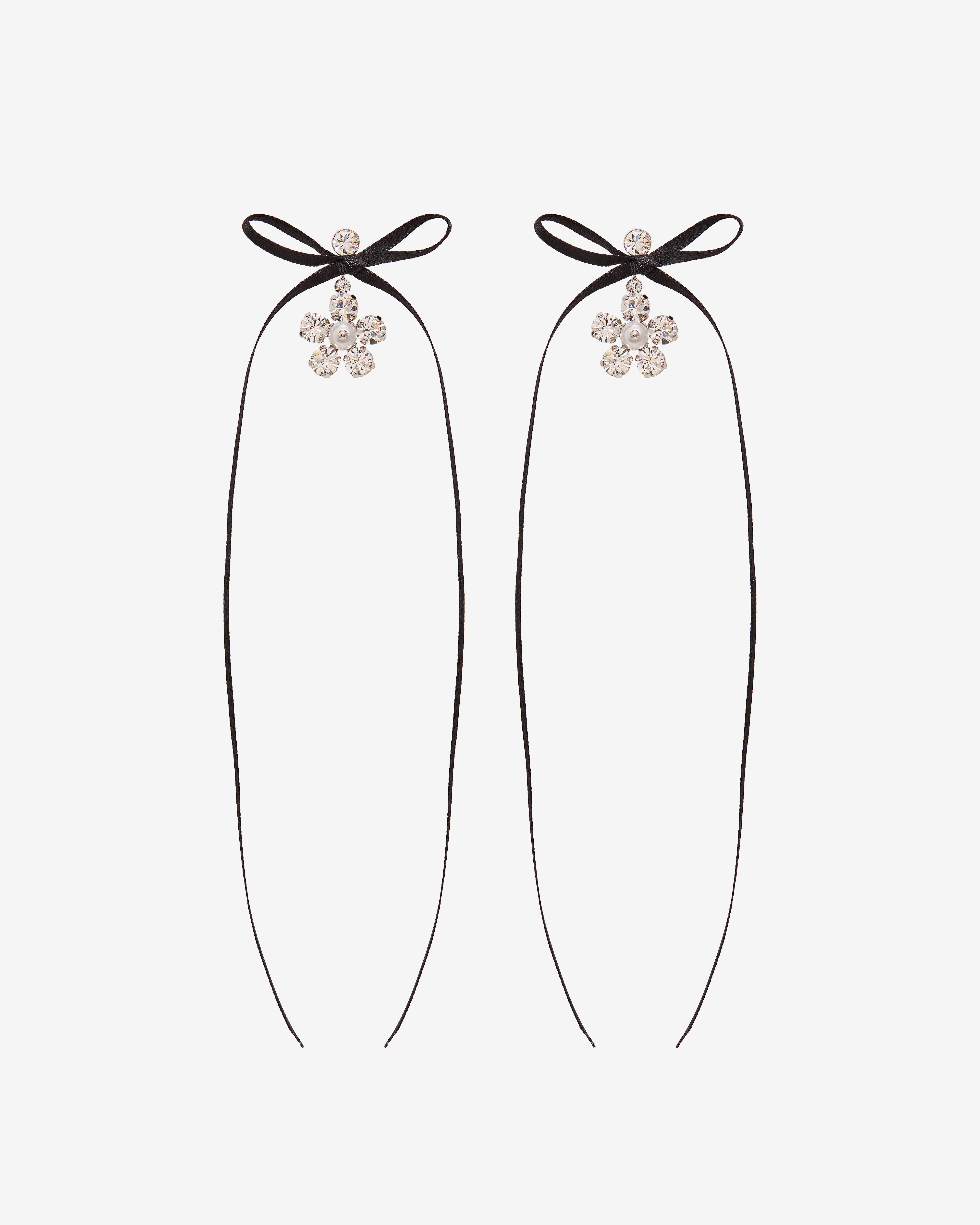 Simone Rocha : Women's Mini Daisy Drop Bow Earrings (Pearl/Crystal