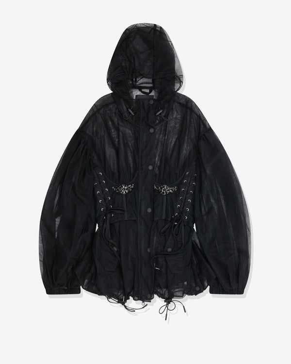 Simone Rocha - Women's Embellished Puff Sleeve Corset Parka - (Black/Jet)