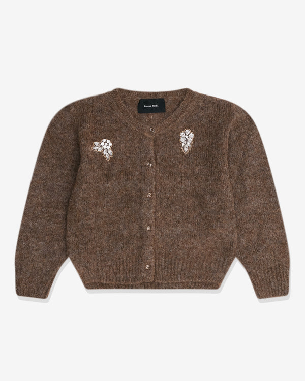 Simone Rocha - Women's Cropped Alpaca Knit Cardigan - (Taupe)