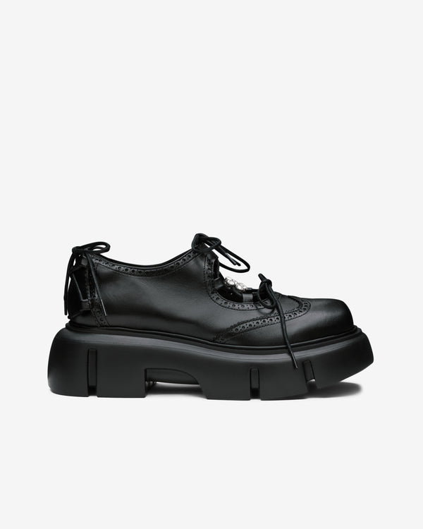 Simone Rocha - Women's Platform Ghillie Brogue - (Black/Pearl)