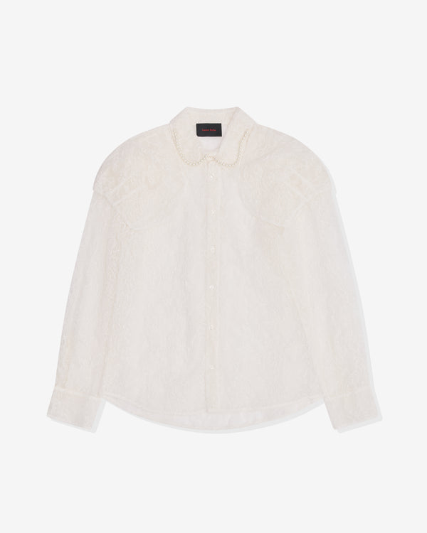 Simone Rocha - Men's Sheer Classic Fit Shirt - (Ivory/Pearl)