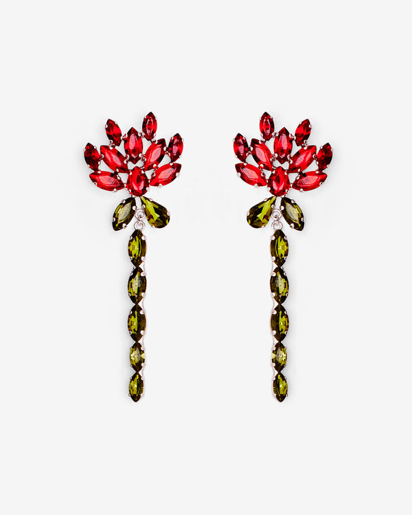 Simone Rocha - Women's Crystal Carnation Drip Earring - (Red/Multi)