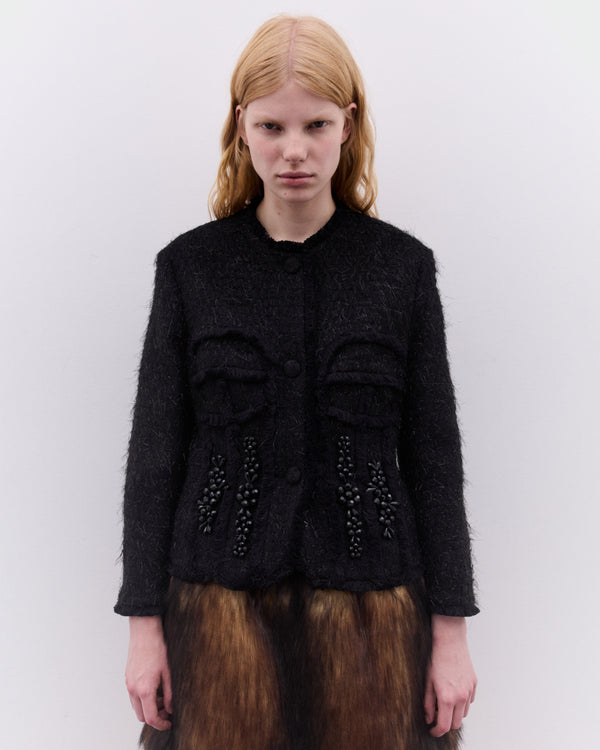 Simone Rocha - Women’s Sculpted Bust Fray Jacket - (Black)