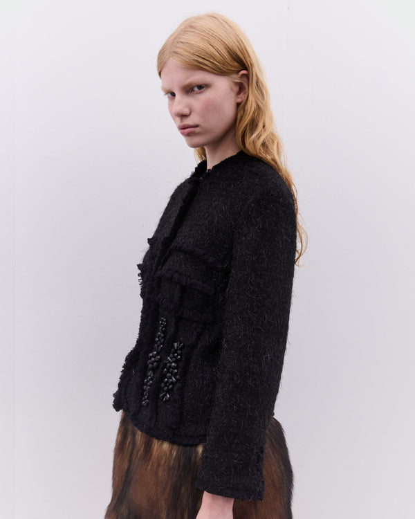 Simone Rocha - Women’s Sculpted Bust Fray Jacket - (Black)