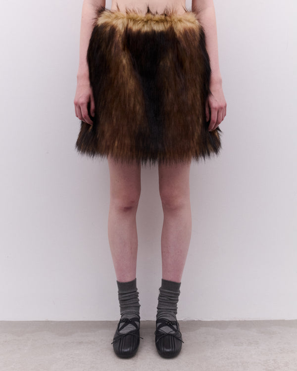 Simone Rocha - Women’s Faux Fur Mini Skirt - (Natural)