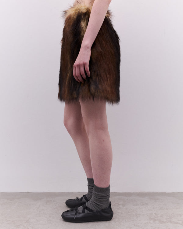 Simone Rocha - Women’s Faux Fur Mini Skirt - (Natural)