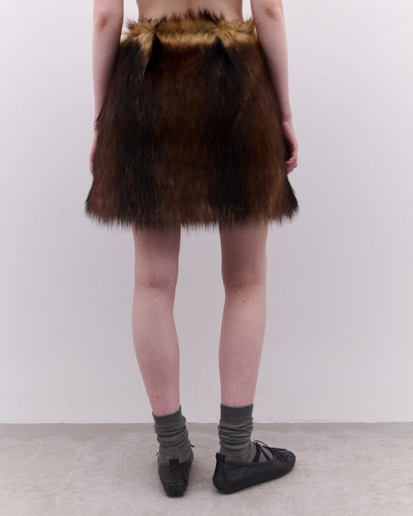 Simone Rocha - Women’s Faux Fur Mini Skirt - (Natural)