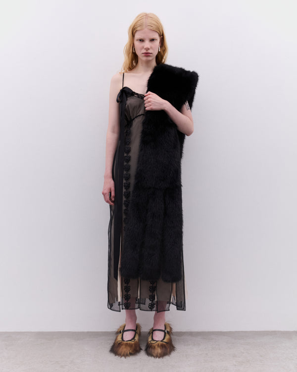 Simone Rocha - Layered Ribbon Daisy Chain Dress - (Black/Nude)