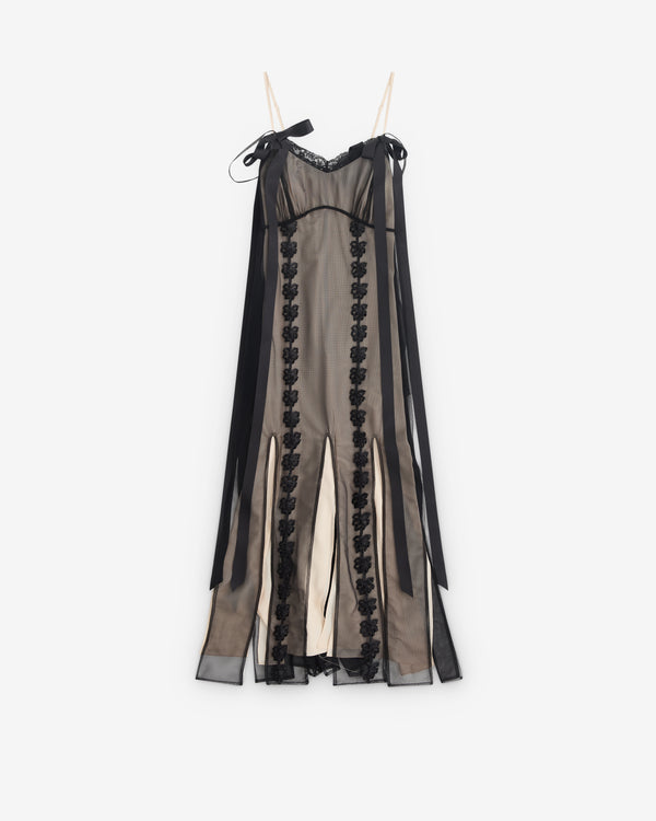 Simone Rocha - Layered Ribbon Daisy Chain Dress - (Black/Nude)
