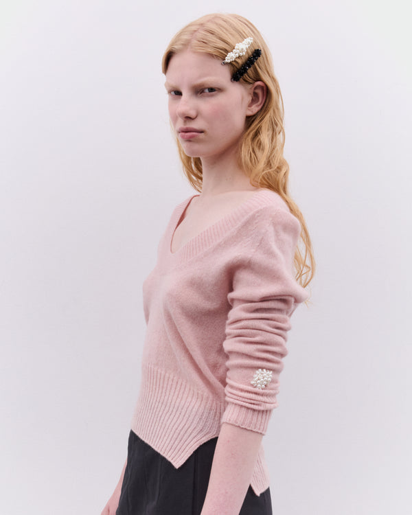 Simone Rocha - Women’s Embellished Cashmere Jumper - (Rose/Pearl)