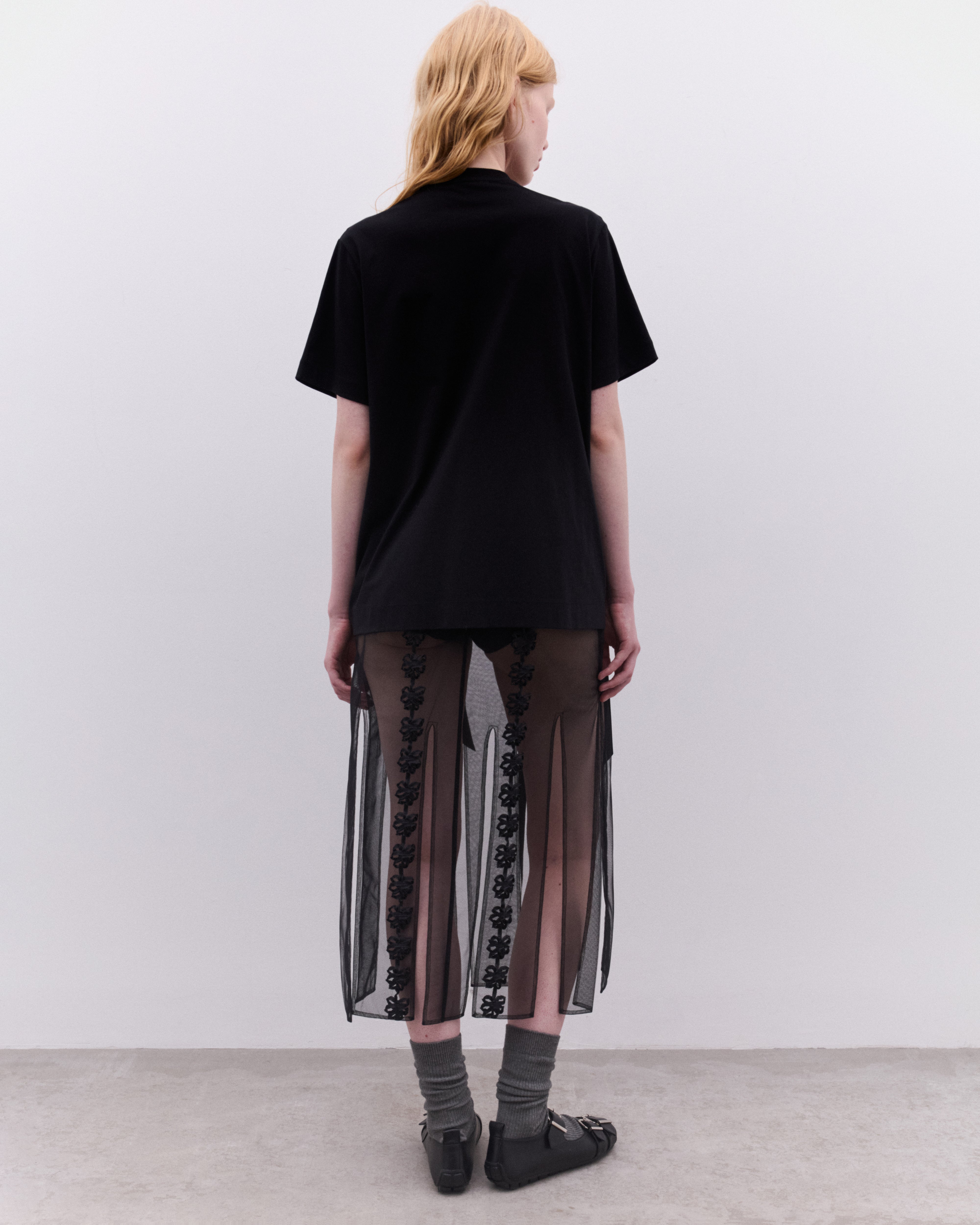 Simone Rocha: Women's Unraveling Ribbon T-Shirt (Black) | Dover