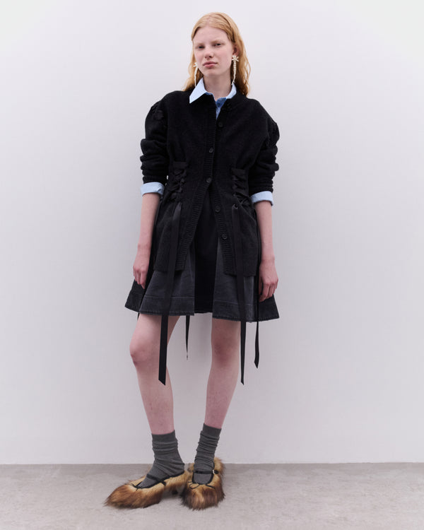 Simone Rocha - Women's A-Line Denim Mini Dress - (Black Denim)
