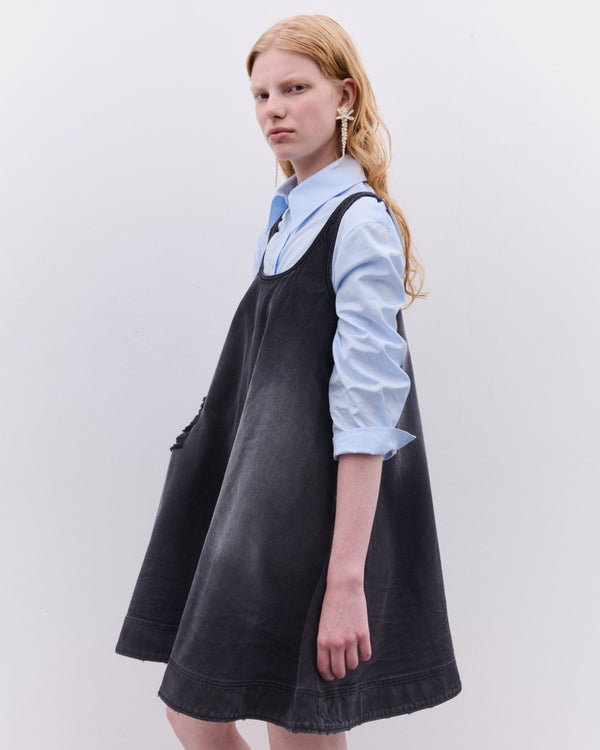Simone Rocha - Women's A-Line Denim Mini Dress - (Black Denim)