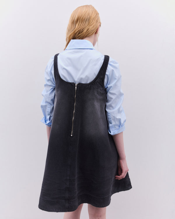 Simone Rocha - Women's A-Line Denim Mini Dress - (Black Denim)