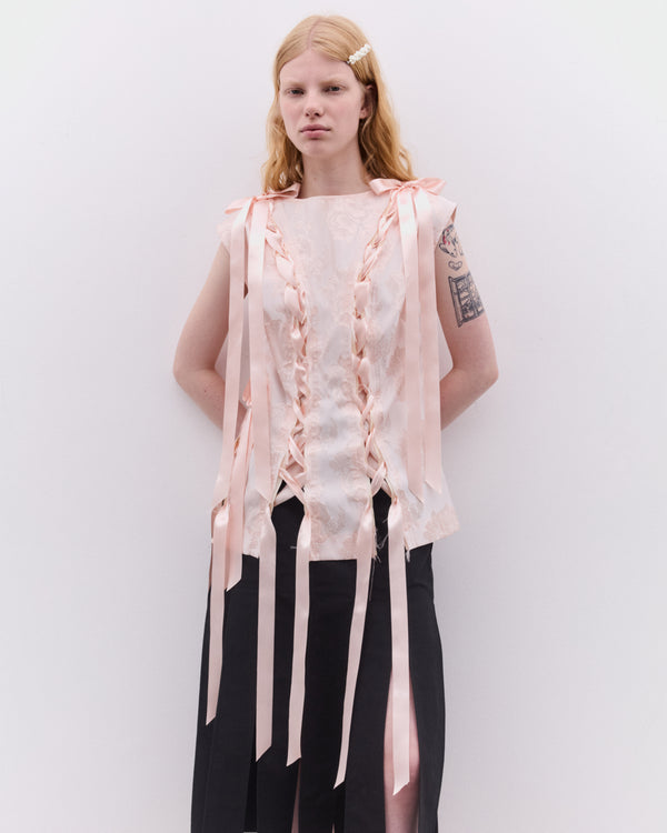 Simone Rocha - Women’s Unraveling Ribbon Top - (Blush/Blush)