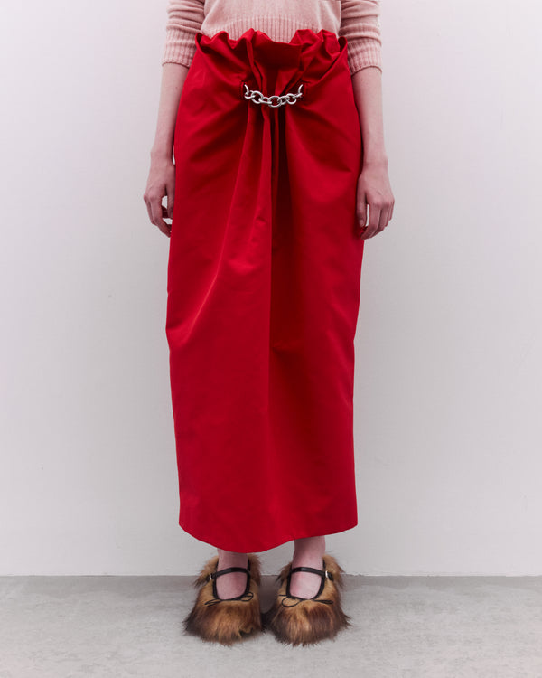 Simone Rocha - Women’s Ruched Duchess Chain Skirt - (Red)