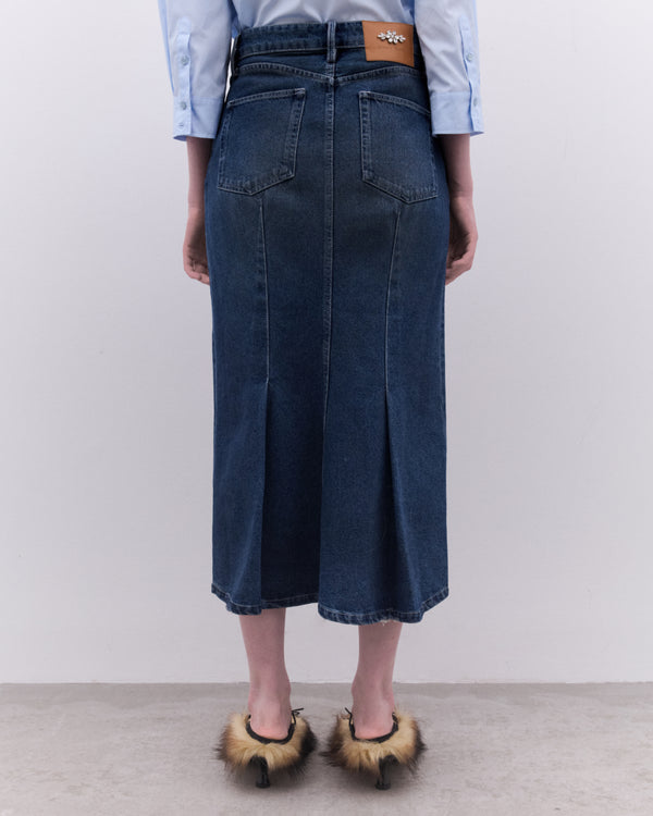 Simone Rocha - Women’s Denim Flare Skirt  - (Distressed Wash)