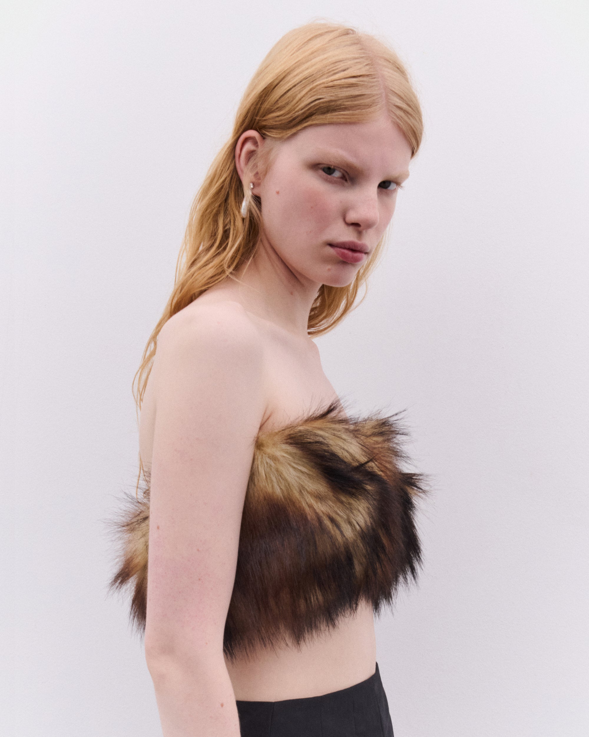 Simone Rocha: Women's Faux Fur Bandeau (Natural) DSML E-SHOP