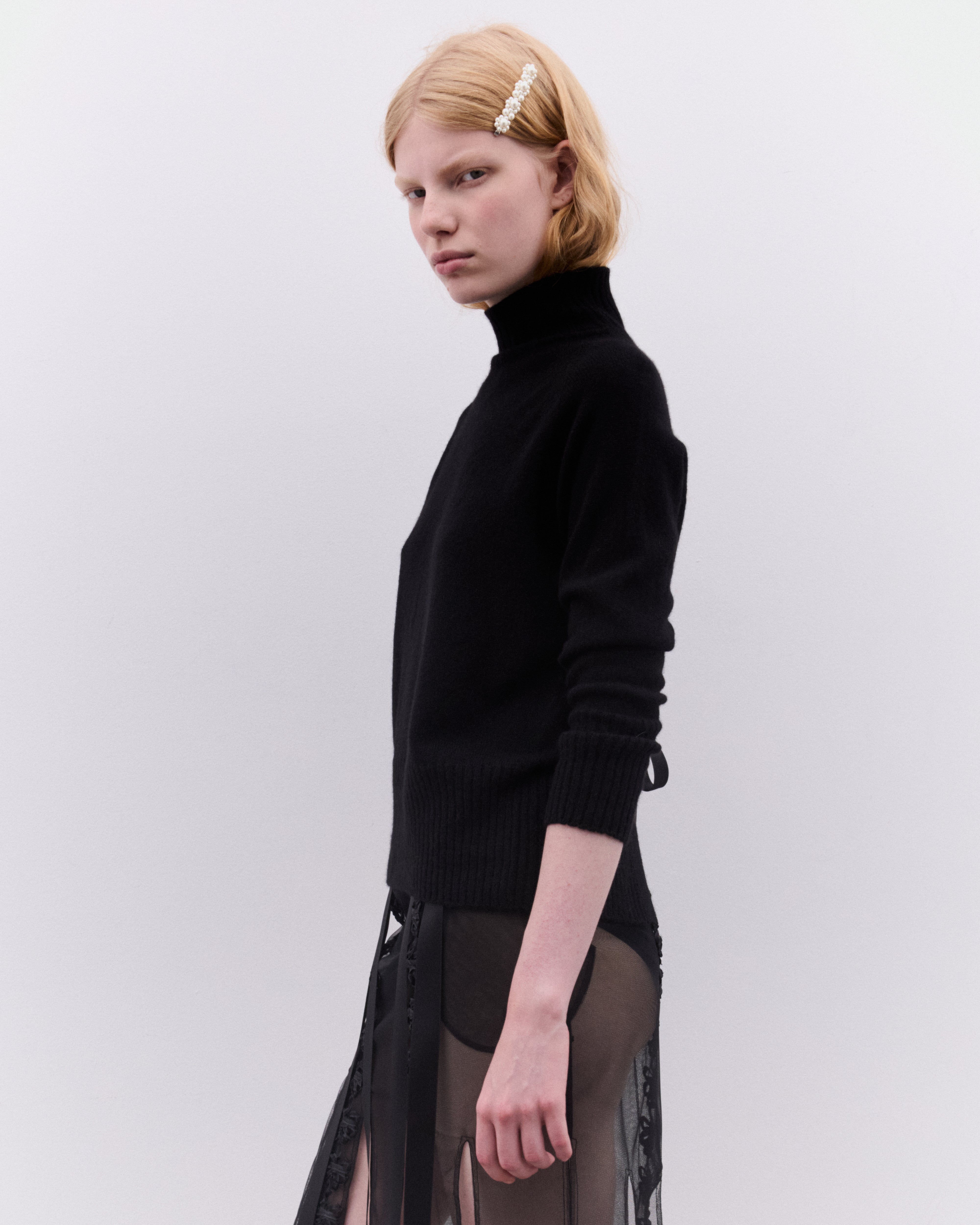 トップス simone rocha Simone Rocha: Women's High Neck Cut Out Sweater (Black