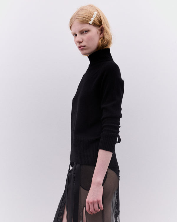 Simone Rocha - Women’s High Neck Cut Out Sweater - (Black)