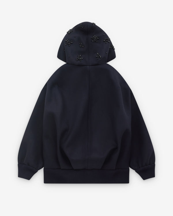 Simone Rocha - Men’s Hooded Zip-Up Bomber Jacket - (Navy/Jet)