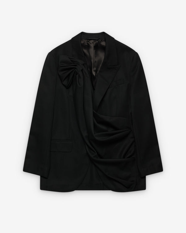Simone Rocha - Men's Gathered Flower Sash Jacket - (Black)