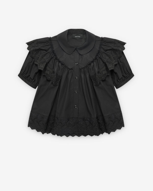 Simone Rocha - Women's Puff Sleeve Ruffle Frill Trim Shirt - (Black)