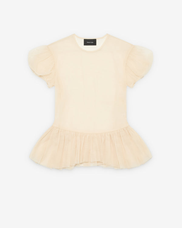 Simone Rocha - Women's Sheer Ballet Peplum Top - (Nude)