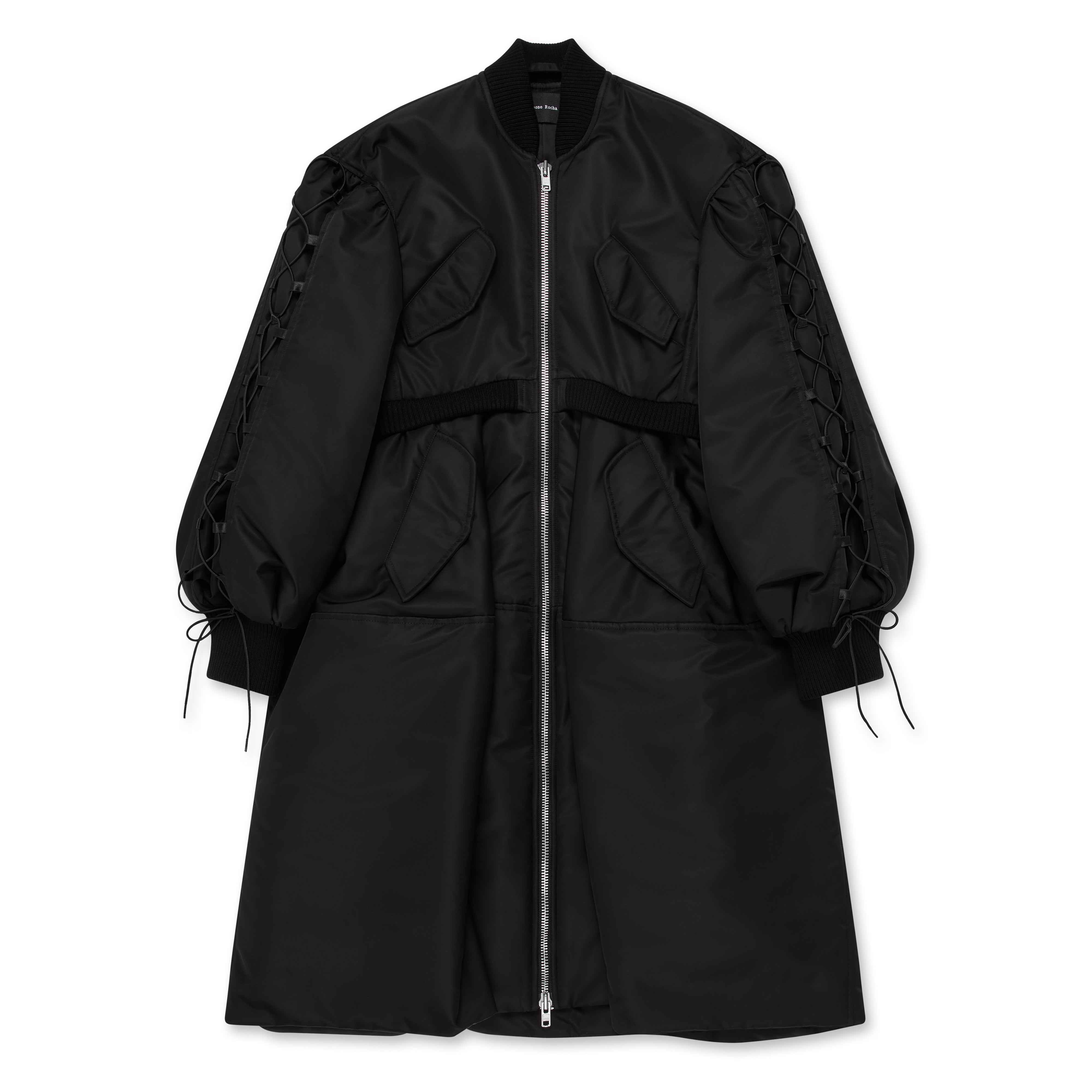Simone Rocha - Women's Puff Sleeve Zip-Up Bomber Coat - (Black) | Dover ...