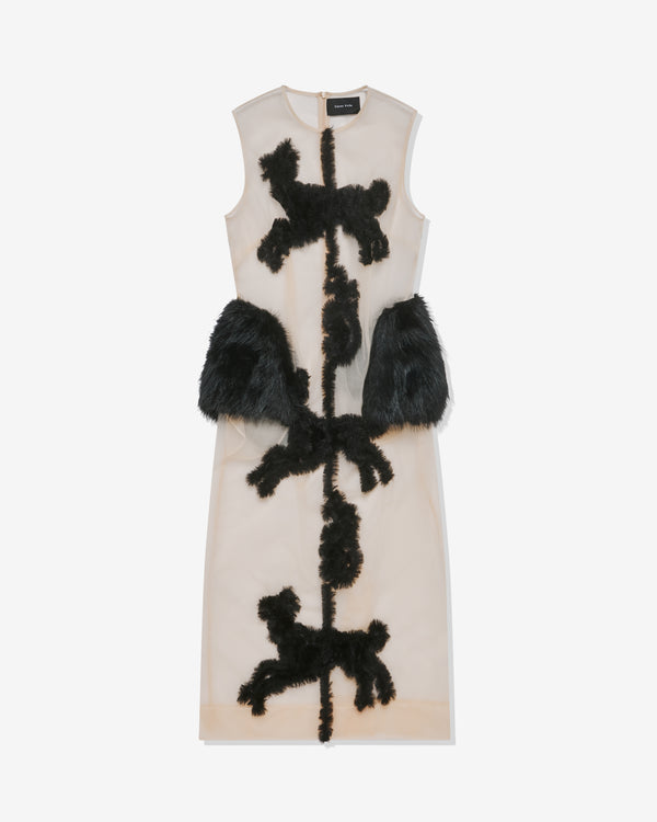 Simone Rocha - Women's Sleeveless Straight Cut Dart Dress - (Black/Nude)