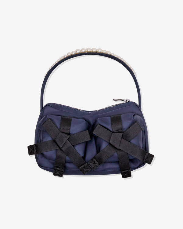 Simone Rocha - Women's Bow Pocket Pochette Bag - (Navy/Pearl)