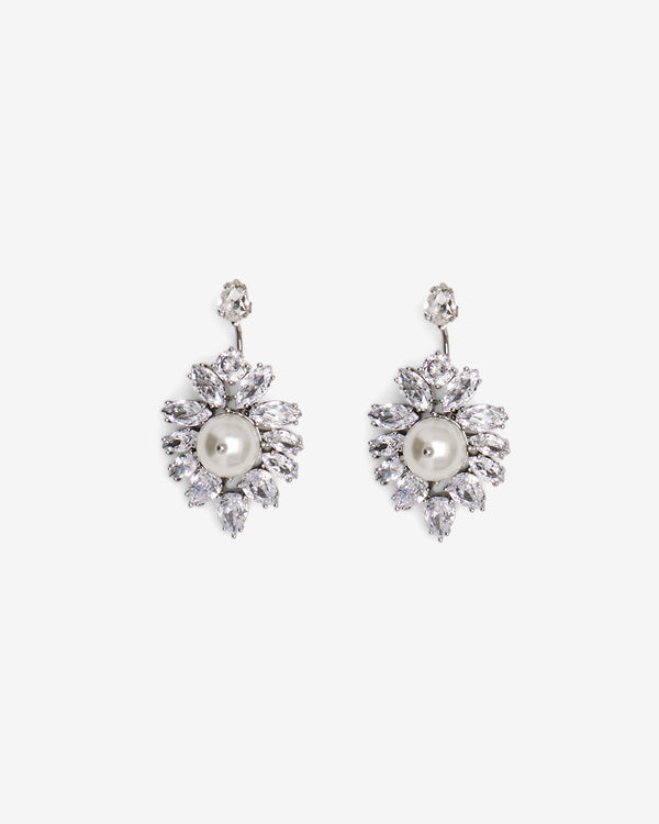 Simone Rocha - Women's Double Ended Crystal Crest Earrings - (Pearl)